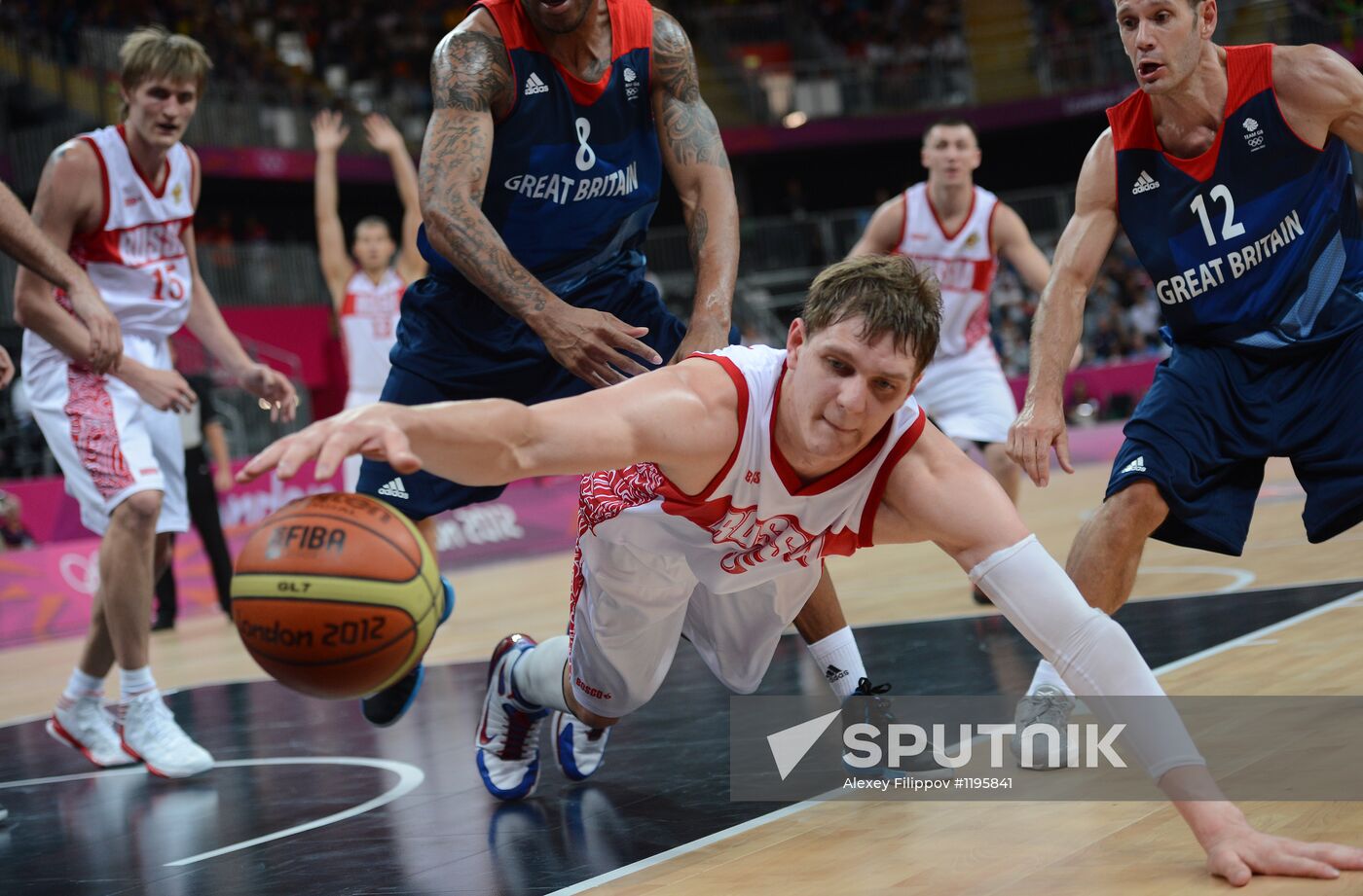 Olympics 2012 Men's Basketball. Match U.K. – Russia