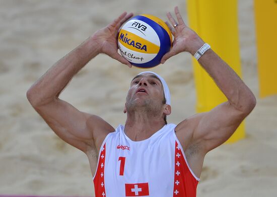 Olympics 2012 Beach Volleyball. Men. Switzerland vs. Russia