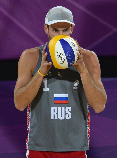 Olympics 2012 Beach Volleyball. Men. Switzerland vs. Russia