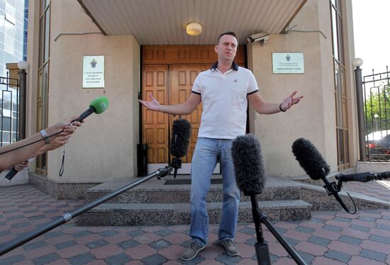 Charges filed against blogger Alexei Navalny
