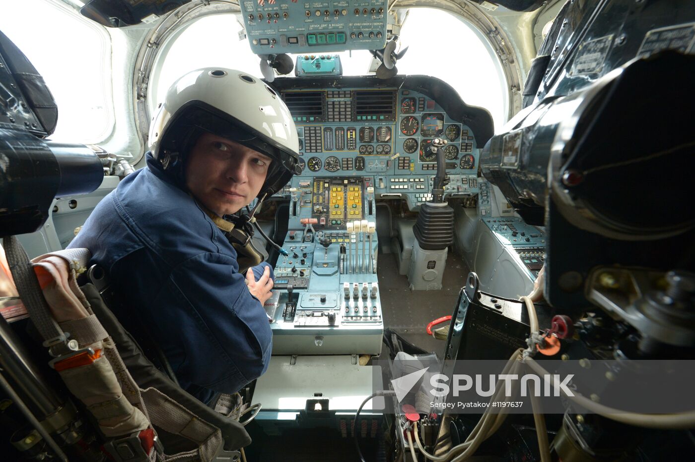 Cockpit of Tu-160 strategic bomber