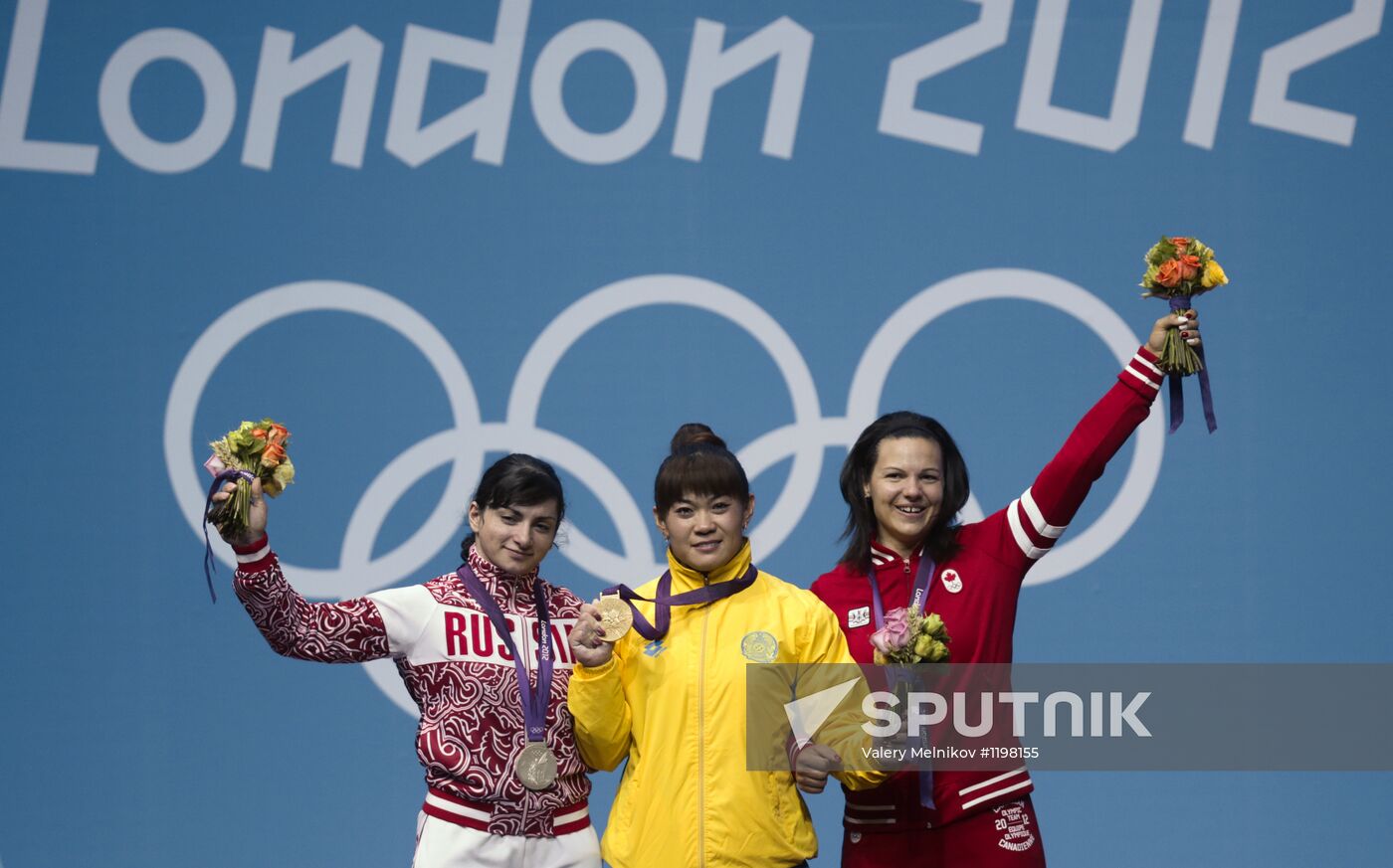 Olympics 2012 Women's Weightlifting. To 63 kg