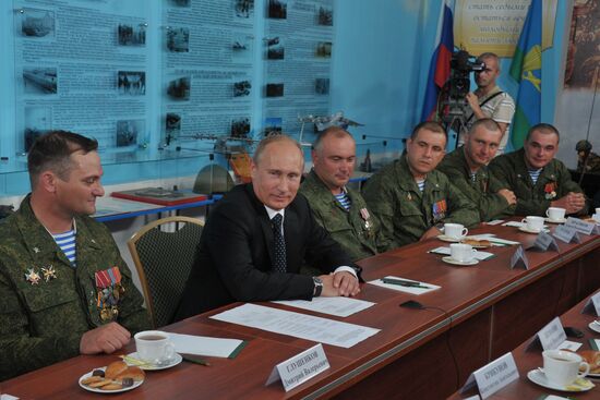 Vladimir Putin visits 31th Guards Separate Air Assault Brigade