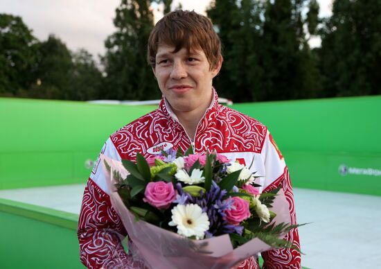 Honoring Olympic medalists in Russia Park