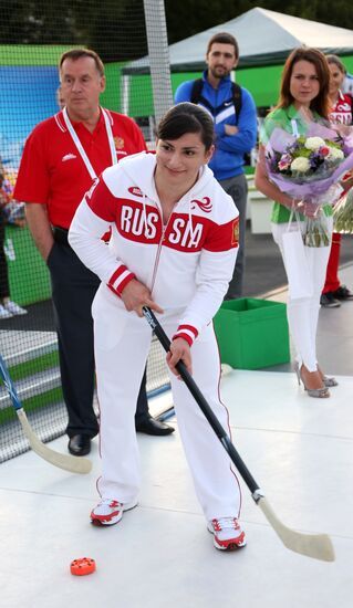 Honoring Olympic medalists in Russia Park