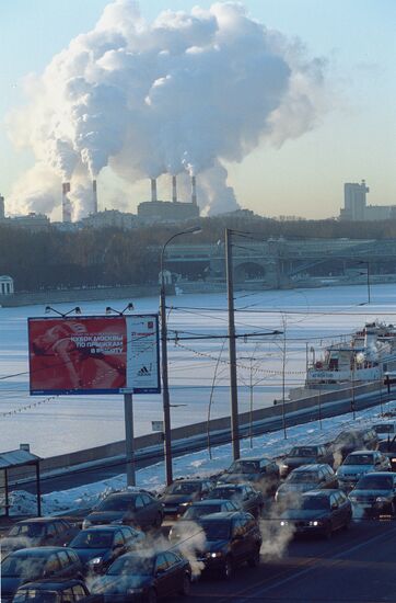 Frost Winter Smoke Vapor Factory Vehicles Highway 