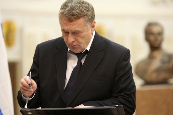 GLORY HALL AGREEMENT SIGNING ZHIRINOVSKY