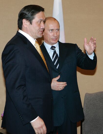 NAMBARYN ENKHBAYAR AND VLADIMIR PUTIN