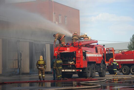 Fire at meat warehouse in Rostov-on-Don