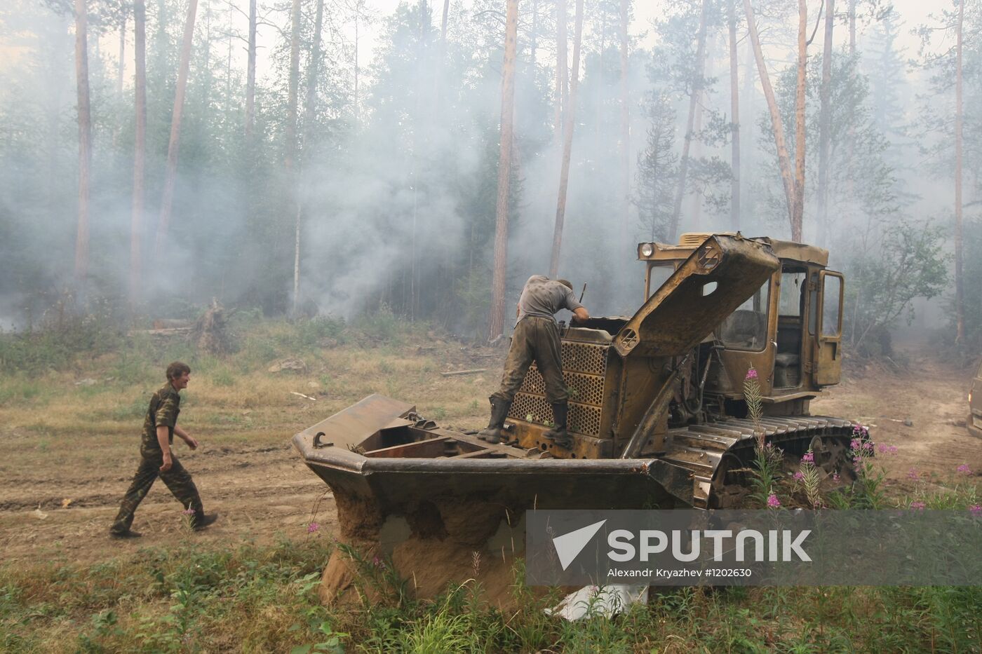 Forest fire fighting in Krasnoyarsk Territory