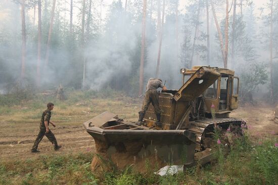 Forest fire fighting in Krasnoyarsk Territory