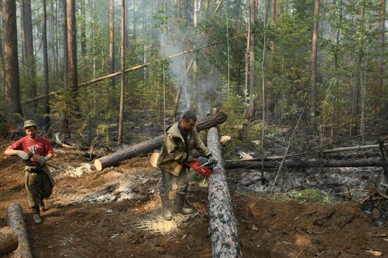 Wildfires battled in Krasnoyarsk Region