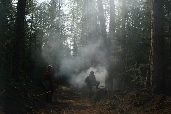 Wildfires battled in Krasnoyarsk Region