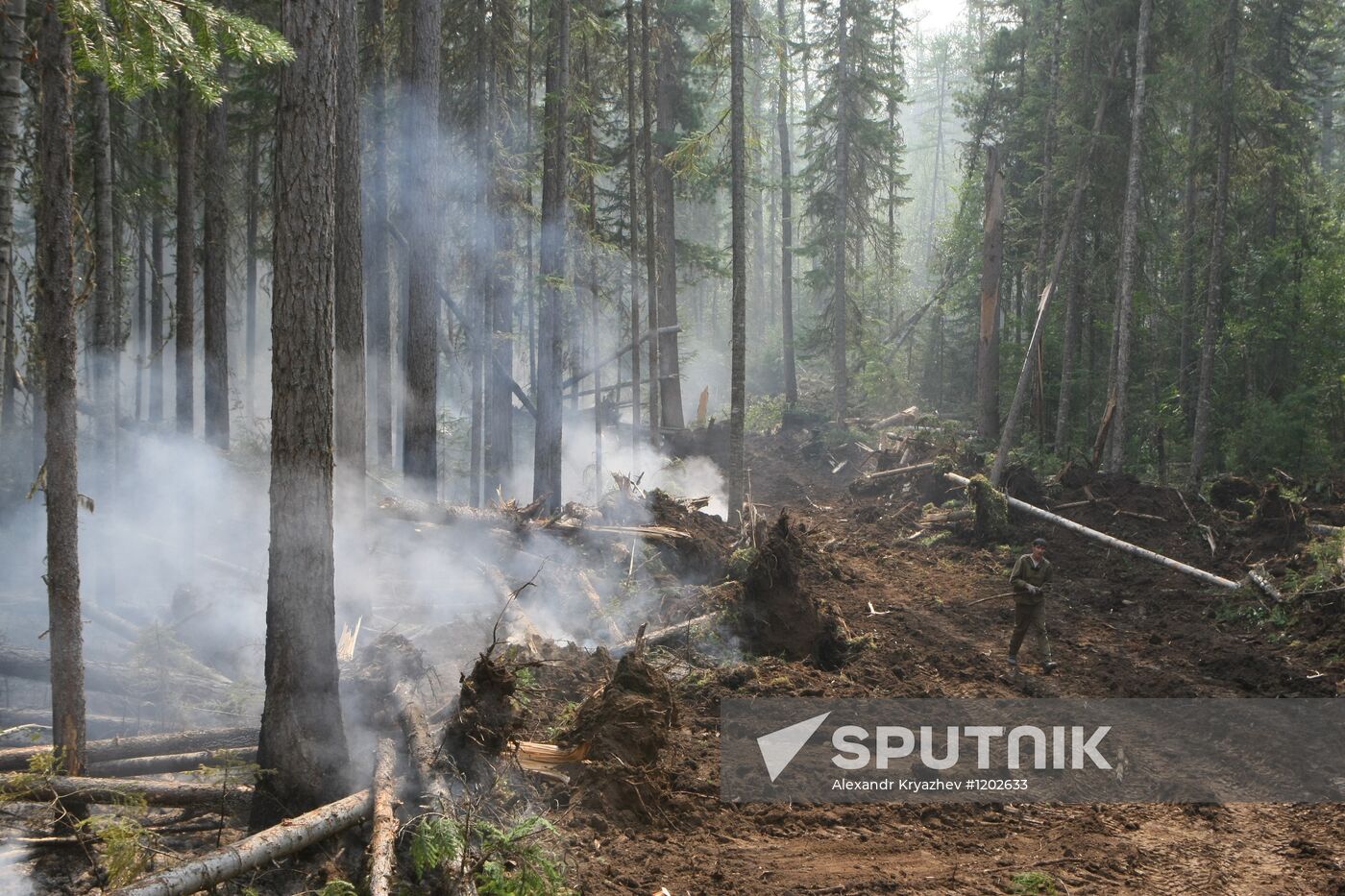 Wildfires battled in Krasnoyarsk Region