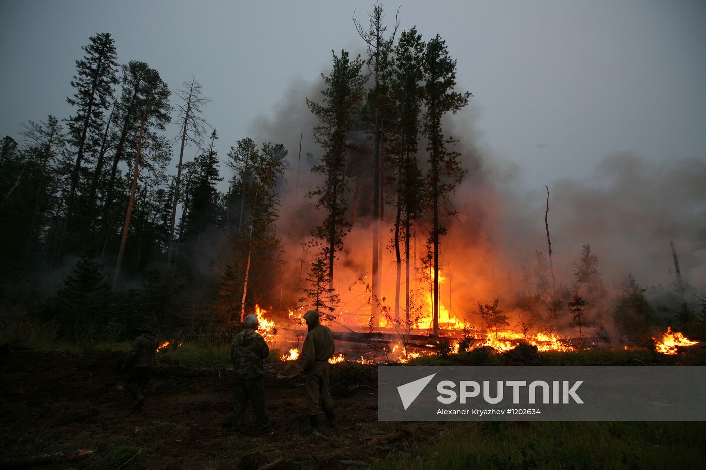 Wildfires battled in Krasnoyarsk Territory