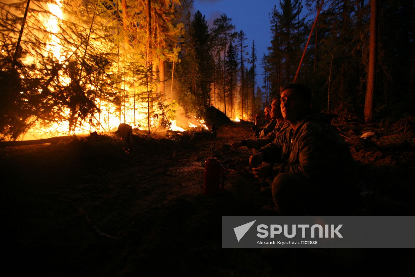 Wildfires battled in Krasnoyarsk Territory