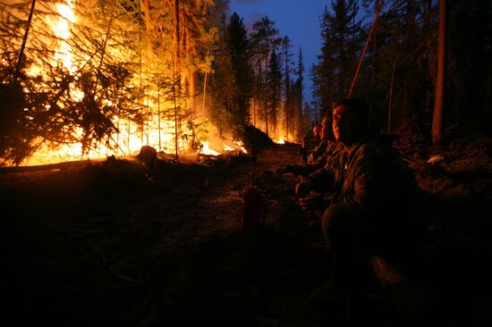 Wildfires battled in Krasnoyarsk Territory