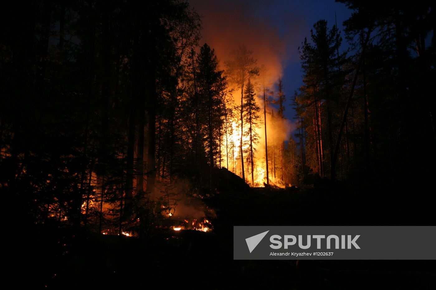 Wildfires battled in Krasnoyarsk Region