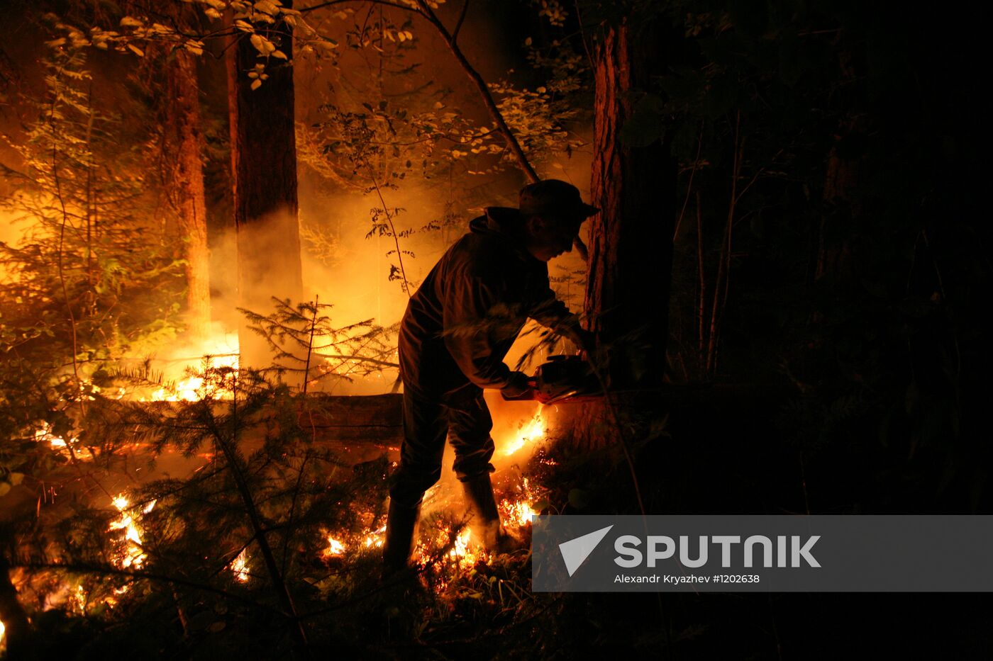 Wildfires battled in Krasnoyarsk Territory