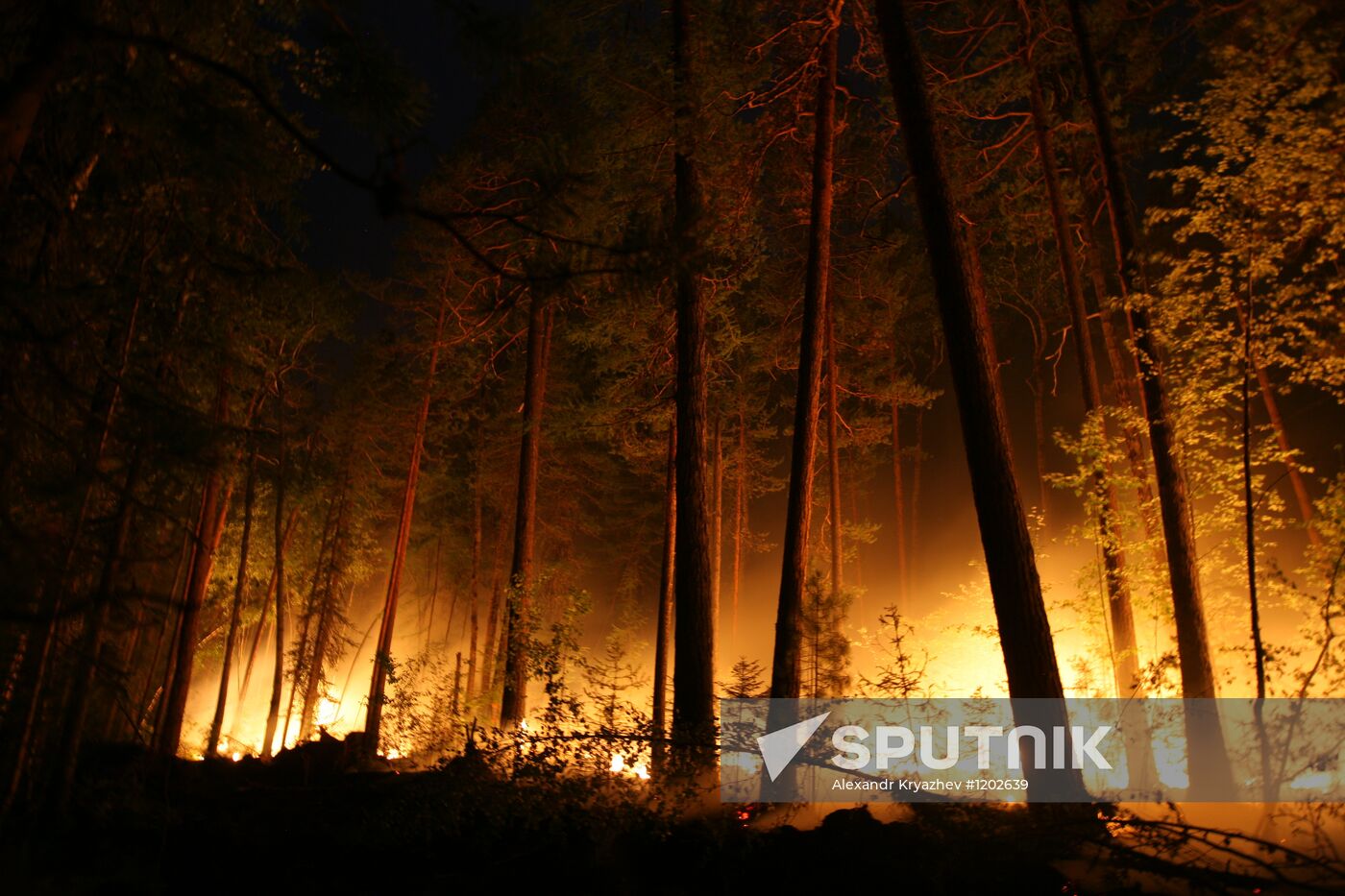 Wildfires battled in Krasnoyarsk Territory