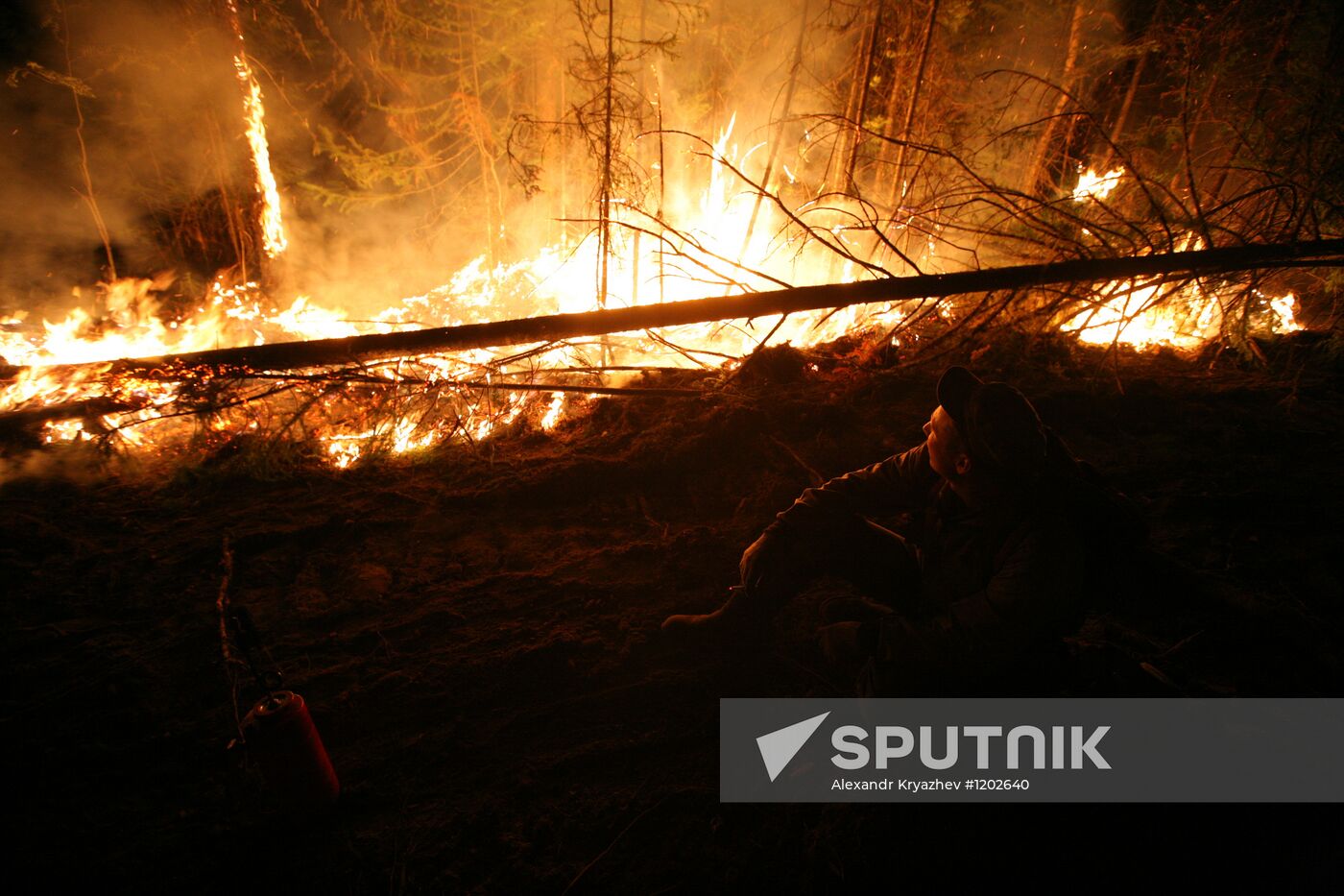 Wildfires battled in Krasnoyarsk Territory