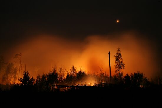 Wildfires battled in Krasnoyarsk Region