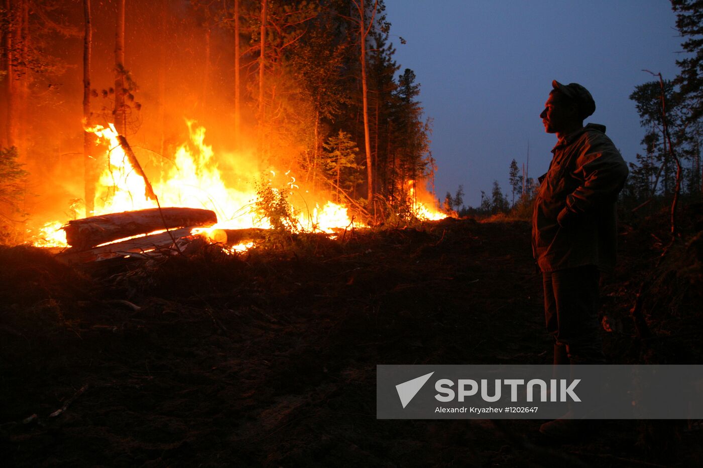 Wildfires battled in Krasnoyarsk Territory