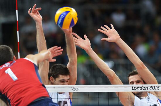 2012 Olympics. Men's Volleyball. Russia vs. USA
