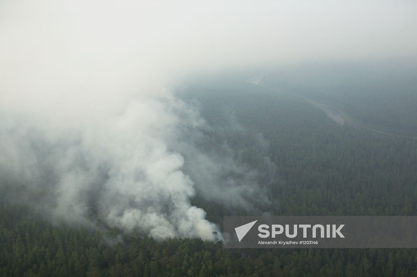 Wildfires battled in Krasnoyarsk Territory