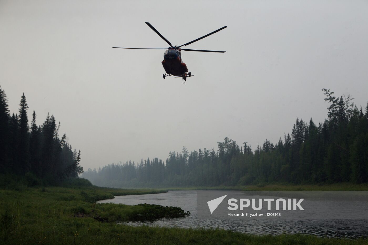 Wildfires battled in Krasnoyarsk Territory