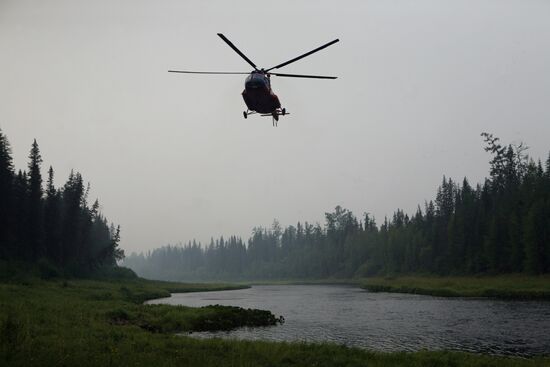 Wildfires battled in Krasnoyarsk Territory