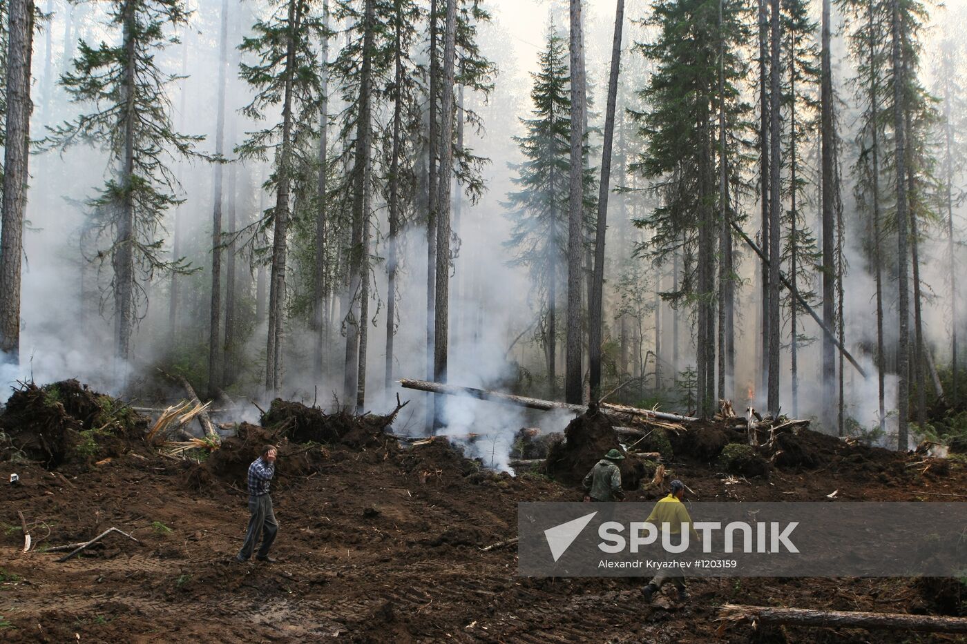 Wildfires battled in Krasnoyarsk Territory