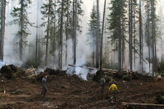 Wildfires battled in Krasnoyarsk Territory