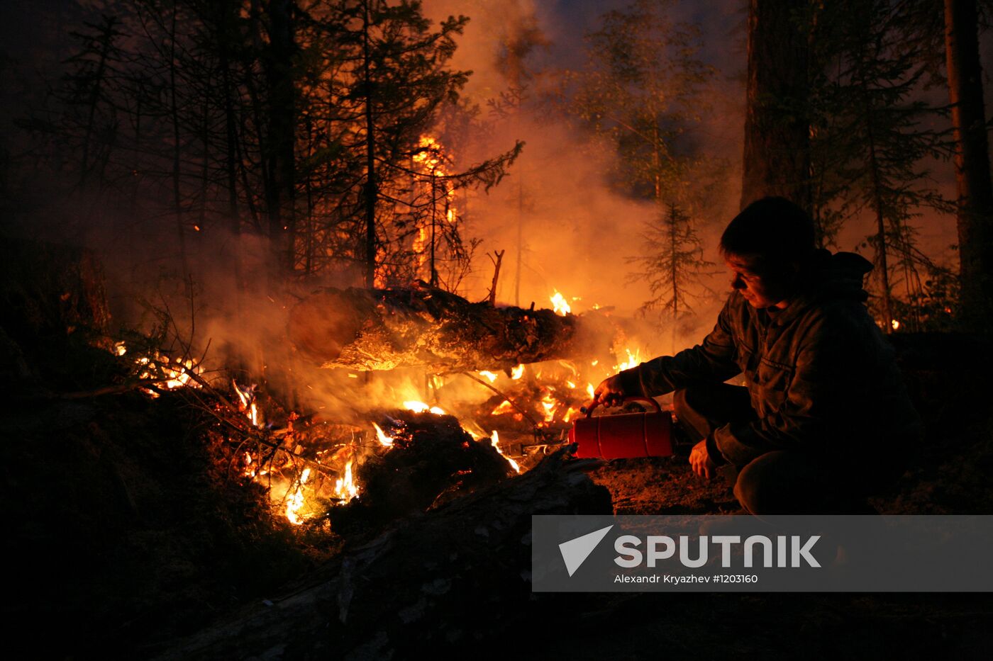 Wildfires battled in Krasnoyarsk Territory