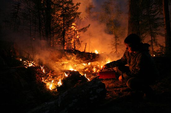 Wildfires battled in Krasnoyarsk Territory