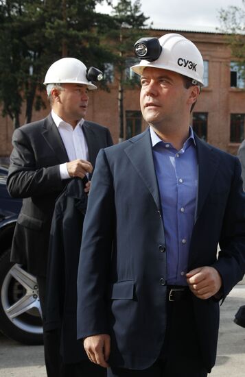 Dmitry Medvedev's working visit to Siberia. Leninsk-Kuznetsky