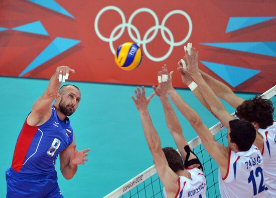2012 Olympics. Men's Volleyball. Russia vs. Serbia