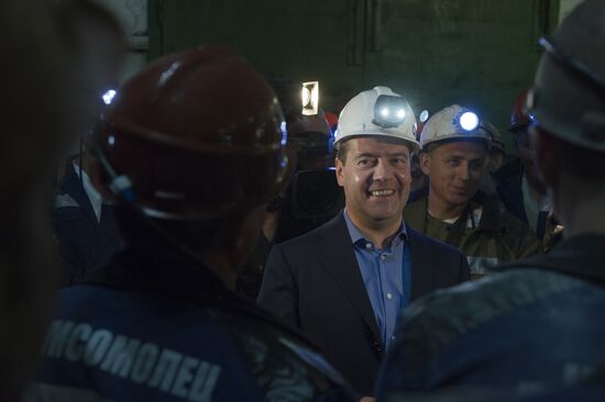 Dmitry Medvedev's working visit to Siberia. Kuznetsk basin