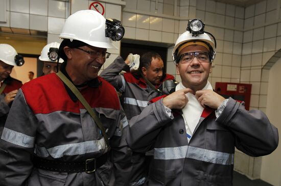 Dmitry Medvedev's working visit to Siberia. Kuznetsk basin