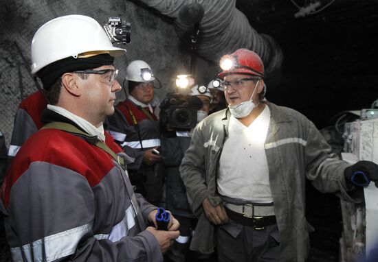 Dmitry Medvedev's working visit to Siberia. Kuznetsk basin