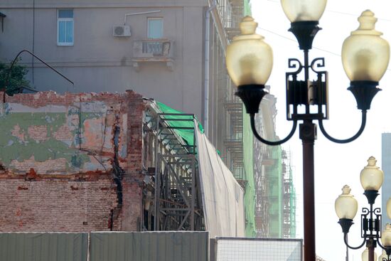 Historic estate demolished on Arbat Street, Moscow