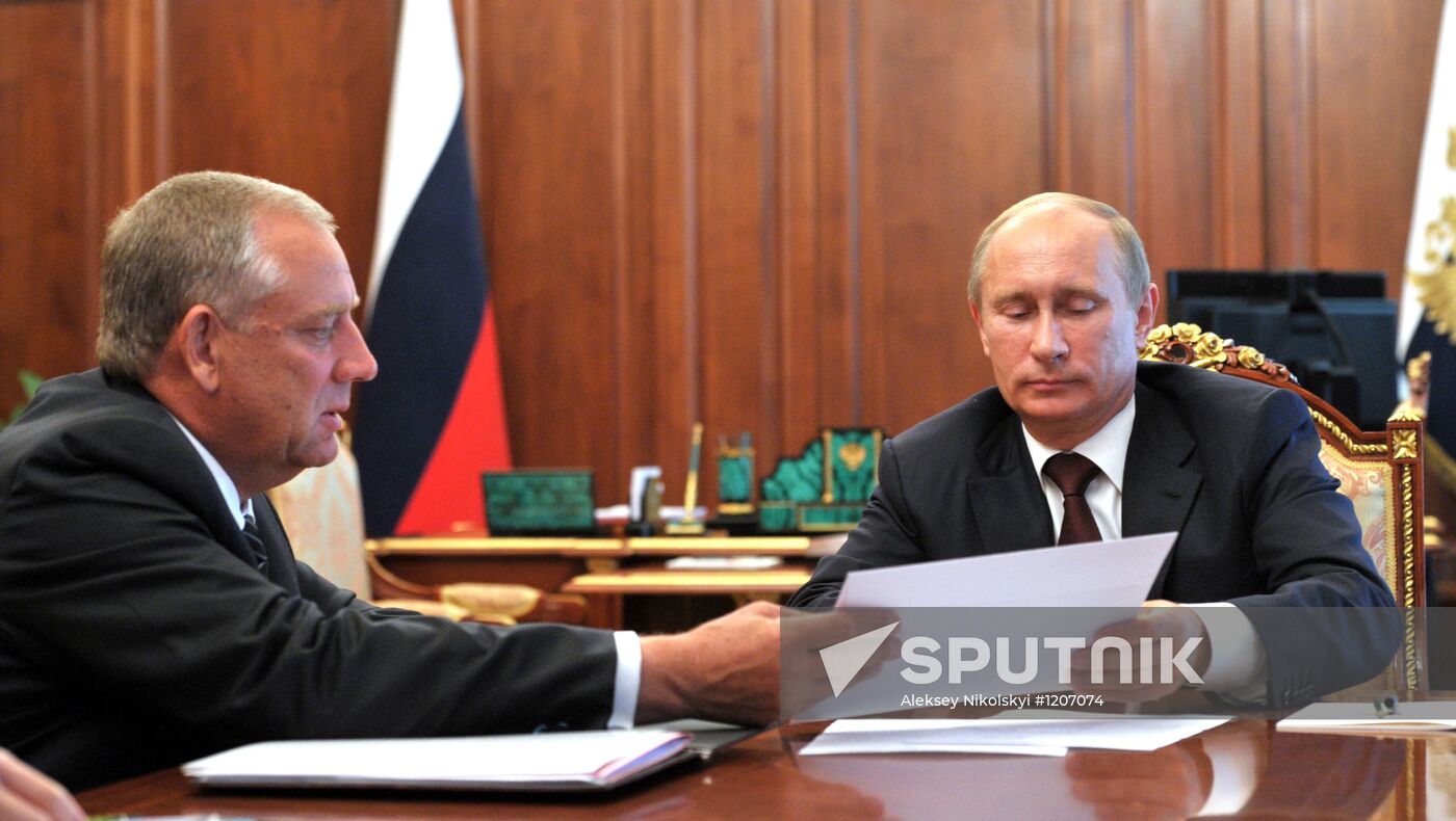 Vladimir Putin meets with Sergei Mitin at Kremlin