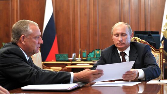 Vladimir Putin meets with Sergei Mitin at Kremlin