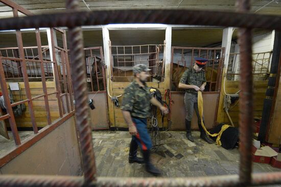 Preparations for Cossack equestrian march from Moscow to Paris