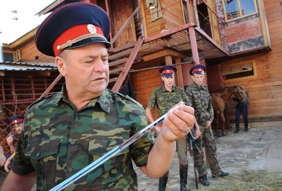 Preparations for Cossack equestrian march from Moscow to Paris