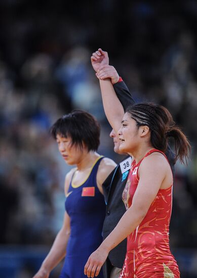 2012 Olympics. Women's freestyle wrestling. Day One