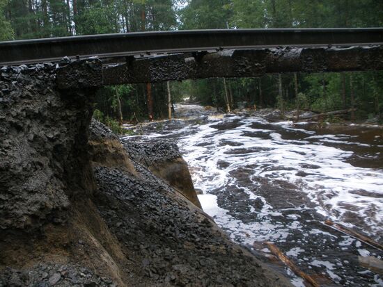 Aftermath of heavy showers in Republic of Karelia