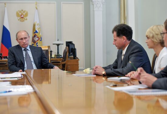 Vladimir Putin meets with Sergey Sitnikov in Novo-Ogaryovo