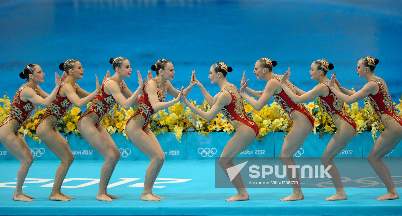 2012 Olympics. Synchronized swimming. Teams technical routine