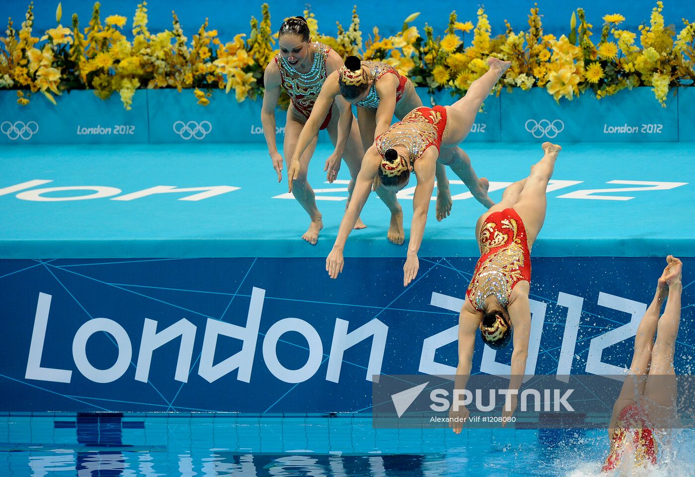 2012 Olympics. Synchronized swimming. Teams technical routine